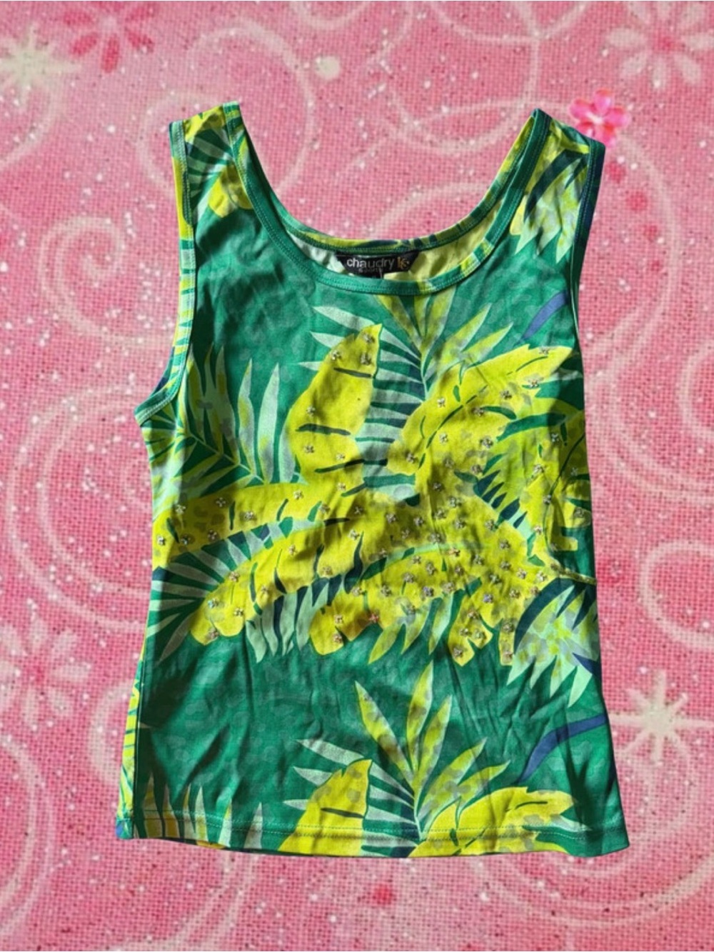 Y2K Tropical Print Tank Top
